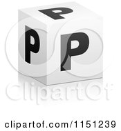 Poster, Art Print Of 3d Black And White Letter P Cube Box