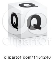 Clipart Of A 3d Black And White Letter Q Cube Box Royalty Free Vector Clipart by Andrei Marincas #COLLC1151240-0167