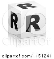 3d Black And White Letter R Cube Box