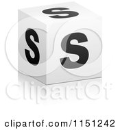 Poster, Art Print Of 3d Black And White Letter S Cube Box