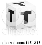 Poster, Art Print Of 3d Black And White Letter T Cube Box