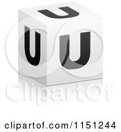 3d Black And White Letter U Cube Box