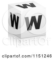 3d Black And White Letter W Cube Box