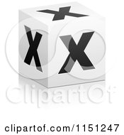 3d Black And White Letter X Cube Box