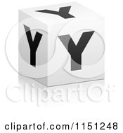 3d Black And White Letter Y Cube Box