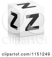 3d Black And White Letter Z Cube Box