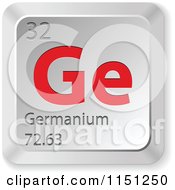 3d Red And Silver Germanium Chemical Element Keyboard Button