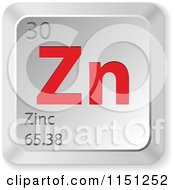 Poster, Art Print Of 3d Red And Silver Zinc Chemical Element Keyboard Button