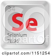 3d Red And Silver Selenium Chemical Element Keyboard Button
