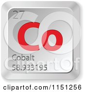 Poster, Art Print Of 3d Red And Silver Cobalt Chemical Element Keyboard Button