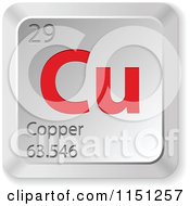 Poster, Art Print Of 3d Red And Silver Copper Chemical Element Keyboard Button