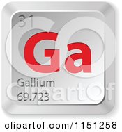3d Red And Silver Gallium Chemical Element Keyboard Button