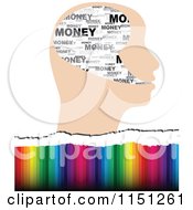 Clipart Of A Money Head Over Colors Royalty Free Vector Clipart