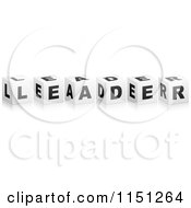 Poster, Art Print Of 3d Black And White Letter Cubes Spelling Leader