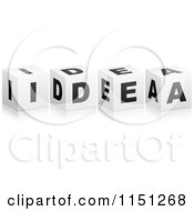 Clipart Of 3d Black And White Letter Cubes Spelling IDEA Royalty Free Vector Clipart