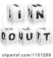 Poster, Art Print Of 3d Black And White Letter Cubes Spelling In Out