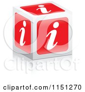 Poster, Art Print Of 3d Red I Information Cube