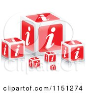 Poster, Art Print Of 3d Red I Information Cubes