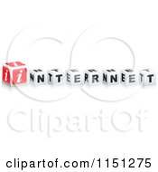 Clipart Of A 3d Red And Black And White Cubes Spelling INTERNET Royalty Free Vector Clipart