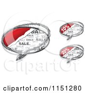 Clipart Of Grungy Sales Chat Balloons Royalty Free Vector Clipart