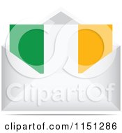 Clipart Of An Irish Flag Letter In An Envelope Royalty Free Vector Clipart by Andrei Marincas
