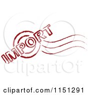 Clipart Of A Red Import Postmark Stamp Royalty Free Vector Clipart