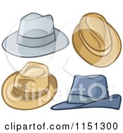 Cartoon Of Mens Hats Royalty Free Vector Clipart