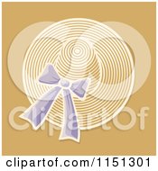 Cartoon Of A Ladies Summer Hat With A Purple Bow Royalty Free Vector Clipart