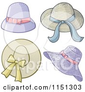 Cartoon Of Ladies Hats Royalty Free Vector Clipart