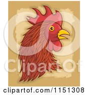 Poster, Art Print Of Brown Rooster Head