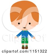 Cartoon Of A Happy Red Haired Boy Royalty Free Vector Illustration