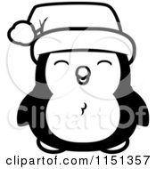Poster, Art Print Of Black And White Happy Baby Christmas Penguin