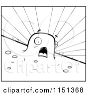 Cartoon Clipart Of A Black And White Worried Wart On Skin Vector Outlined Coloring Page