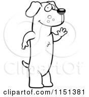 Poster, Art Print Of Black And White Friendly Daschund Standing On His Hind Legs And Waving