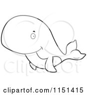 Poster, Art Print Of Black And White Cute Whale