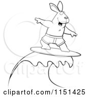 Poster, Art Print Of Black And White Surfing Rabbit
