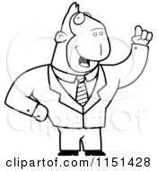 Cartoon Clipart Of A Black And White Waving Ape Businessman Vector Outlined Coloring Page