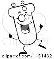 Poster, Art Print Of Black And White Test Tube Character Dancing