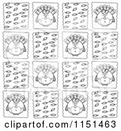 Poster, Art Print Of Black And White Thanksgiving Turkey Background Pattern
