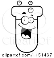 Poster, Art Print Of Black And White Happy Test Tube Character