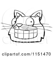 Poster, Art Print Of Black And White Grinning Cat Face
