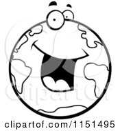 Poster, Art Print Of Black And White Excited Earth Character