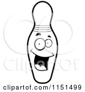 Poster, Art Print Of Black And White Happy Bowling Pin