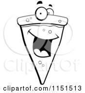 Poster, Art Print Of Black And White Happy Smiling Pizza Slice Face
