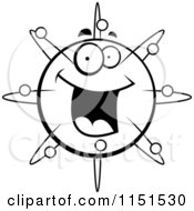 Poster, Art Print Of Black And White Happy Smiling Atom Face