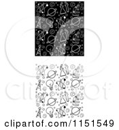 Poster, Art Print Of Black And White Seamless Science Patterns