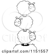 Poster, Art Print Of Black And White Pile Of Balanced Sheep