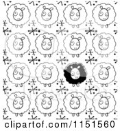 Poster, Art Print Of Black And White Sheep Background Pattern