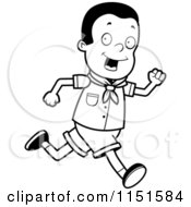 Black And White Scout Boy Running