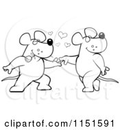 Poster, Art Print Of Black And White Romantic Rat Pair Dancing